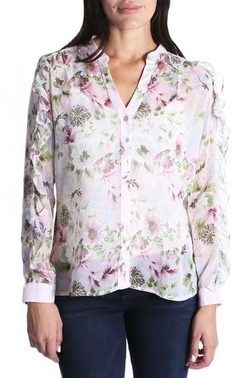 Women's Kut From The Kloth Hana Ruffle Sleeve Top - Pink