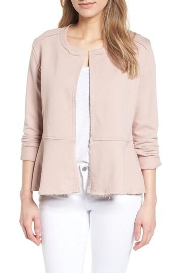 Petite Women's Caslon Knit Peplum Jacket P - Pink