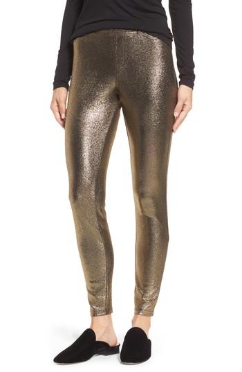 Women's Hue Metallic Denim Leggings - Metallic