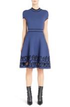 Women's Fendi Cutout Heart Reversible Fit & Flare Dress Us / 40 It - Blue