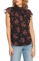 Women's 1.state Wildflower Flutter Sleeve Blouse, Size - Black