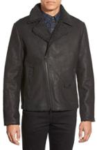 Men's Vince Camuto Leather Moto Jacket With Faux Shearling Lining