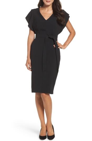 Women's Eliza J Ruffle Sleeve Sheath Dress - Black