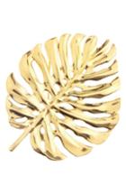 Women's Oscar De La Renta Monstera Leaf Brooch