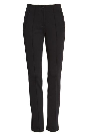 Women's Brax Techno Jersey Front Seam Trousers - Black