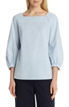 Women's Lafayette 148 New York Harper Poplin Blouse - Blue