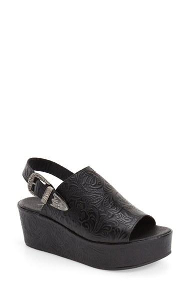 Women's Matisse Embossed Slingback Platform Sandal M - Black