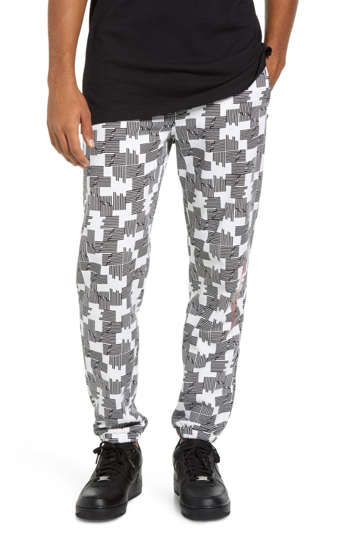 Men's Wesc Baker Puzzle Check Sweatpants - Black