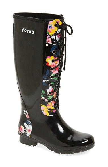 Women's Roma 'opinca' Waterproof Rain Boot M - Black