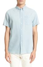 Men's Saturdays Nyc Esquina Slim Fit Denim Sport Shirt, Size - Blue