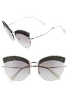 Women's Miu Miu Scenique Evolution 65mm Cat Eye Sunglasses - Silver Gradient