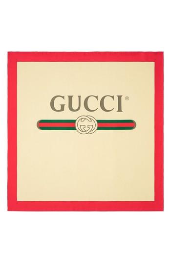 Women's Gucci Future Logo Silk Twill Scarf, Size - Ivory