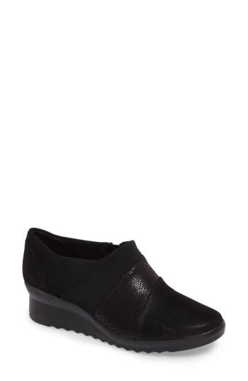 Women's Clarks Caddell Denali Ankle Loafer N - Black