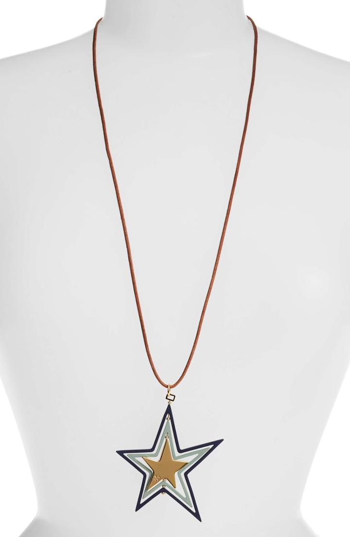 Women's Tory Burch Star Spinner Adjustable Slider Necklace