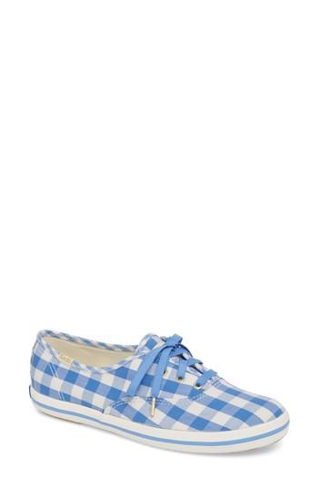 Women's Keds For Kate Spade New York Champion Gingham Sneaker .5 M - Blue