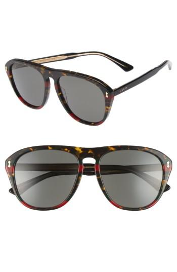 Men's Gucci 56mm Sunglasses - Havana/ Grey