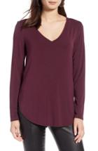 Women's Halogen V-neck Tunic - Burgundy