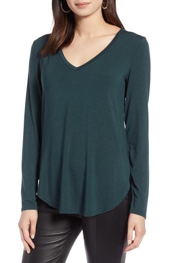 Women's Halogen V-neck Tunic - Green
