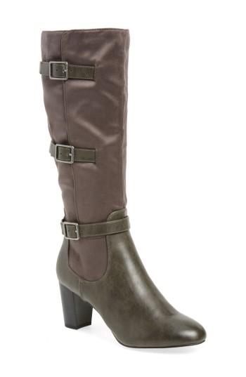 Women's Bella Vita Talina Ii Belted Knee High Boot Wide Calf M - Black