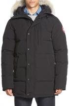 Men's Canada Goose 'carson' Slim Fit Hooded Packable Parka With Genuine Coyote Fur Trim, Size - Grey