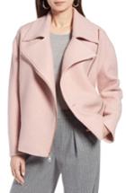 Women's Halogen Boiled Wool Blend Moto Jacket - Pink