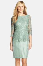 Women's Adrianna Papell Floral Embroidered Peplum Sheath