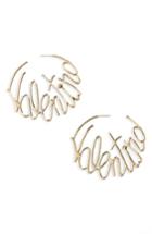 Women's Valentino Logo Script Hoop Earrings