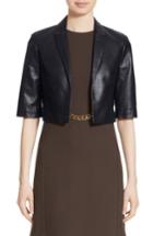Women's Michael Kors Crop Plonge Leather Jacket