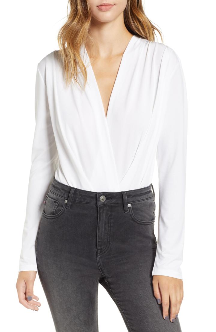 Women's Prima Surplice Bodysuit, Size - White