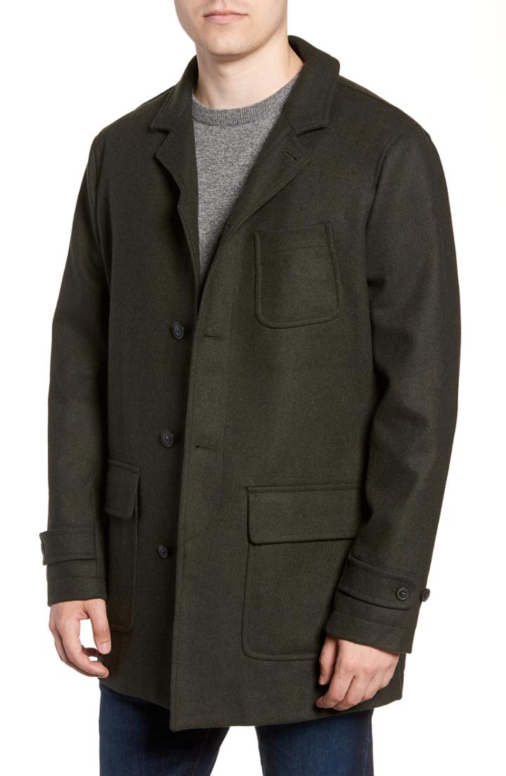 Men's Woolrich Fit Melton Wool Blend Coat
