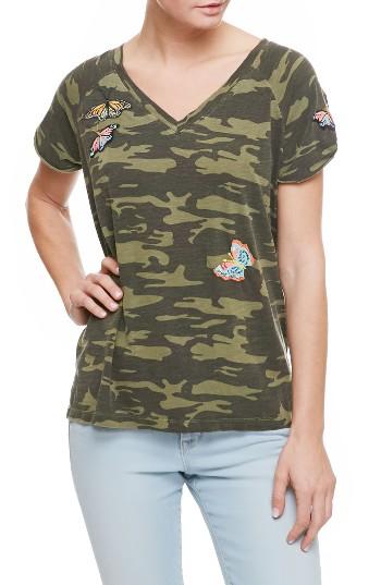 Women's Sanctuary Butterfly Patch Camo Tee