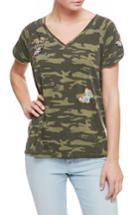 Women's Sanctuary Butterfly Patch Camo Tee