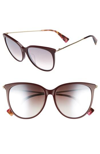 Women's Marc Jacobs 56mm Cat Eye Sunglasses - Burgundy