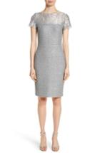 Women's St. John Collection Metallic Sequin Knit Dress - Grey