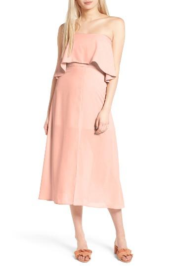 Women's Charles Henry Strapless Popover Midi Dress