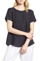 Women's Eileen Fisher Short Sleeve Organic Linen Flutter Top - Grey