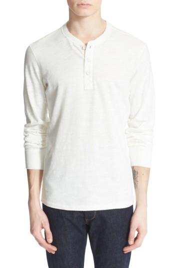 Men's Rag & Bone Standard Issue Slub Cotton Henley, Size - White