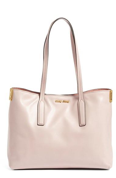 Miu Miu Small Calfskin Leather Shopper -