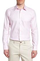 Men's David Donahue Trim Fit Check Dress Shirt .5 36/37 - Pink