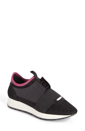 Women's Balenciaga Mixed Media Trainer Sneaker Us / 35eu - Black