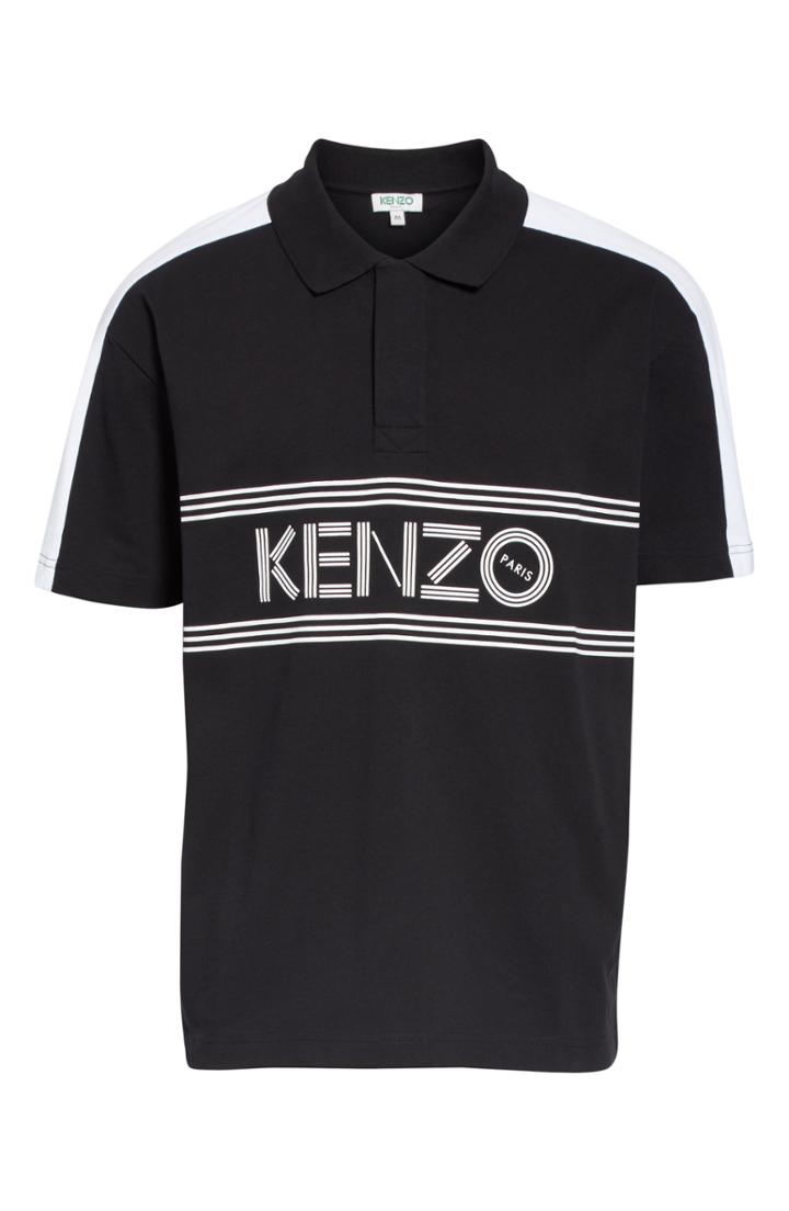 Men's Kenzo Sport Graphic Jersey Polo - Black