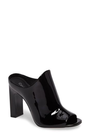 Women's Calvin Klein Maera Open Toe Mule .5 M - Black