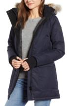 Women's Nobis Carla Hooded Down Parka With Genuine Coyote Fur Trim, Size - Blue