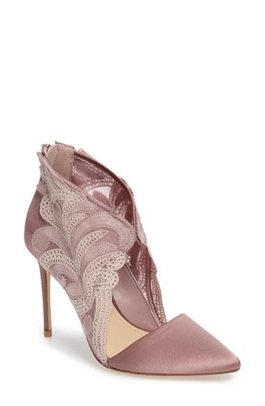 Women's Imagine By Vince Camuto Obin Lace Detailed Pointy Toe Pump .5 M - Pink