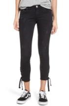 Women's One Teaspoon Freebirds Side Tie Crop Skinny Jeans - Black