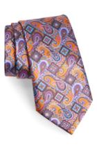 Men's Ermenegildo Zegna Quindici + Quindici Paisley Silk Tie, Size - Orange