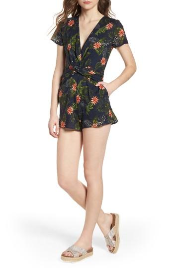 Women's Everly Twist Front Romper - Blue