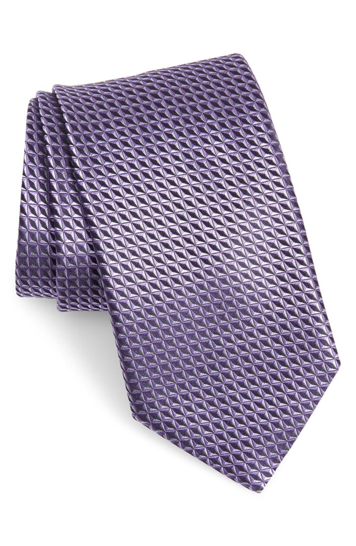 Men's Canali Geometric Silk X-long Tie