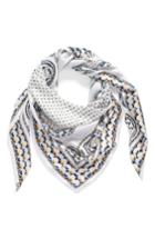 Women's Echo Medallion Triangle Silk Scarf, Size - Grey