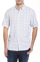 Men's Tommy Bahama Chevron Shores Print Sport Shirt - Blue